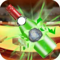 botol menembak dengan batu