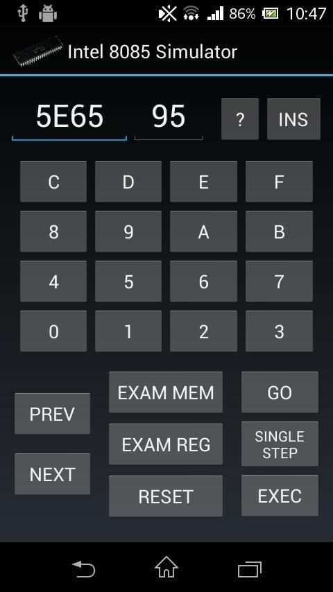 Intel 8085 Simulator скриншот 1