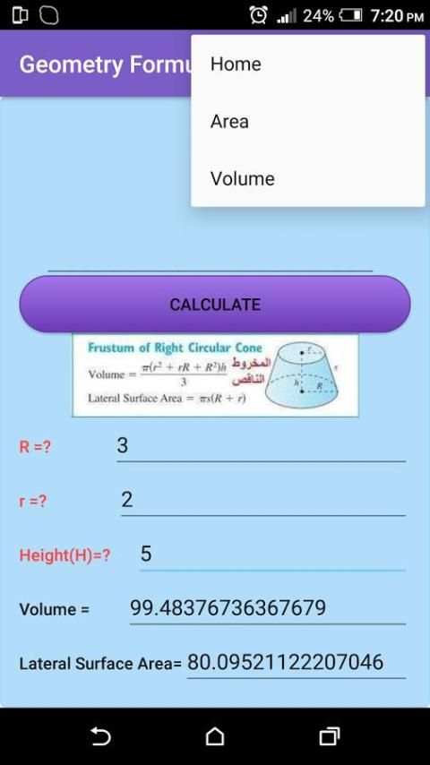 Geometry Formulas & calculate screenshot 2