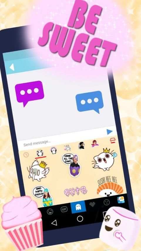Candy iKeyboard Emoji Theme screenshot 1