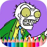 Coloring book zombie for kid logo