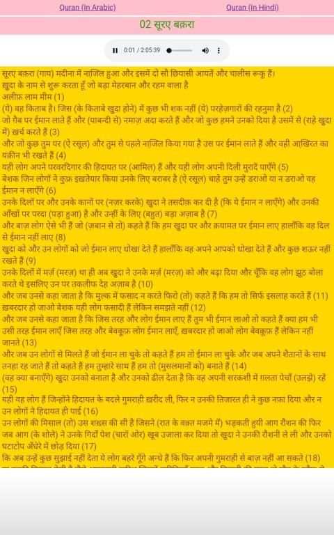 कुरान हिंदी अनुवाद - Quran Hindi Translation screenshot 2