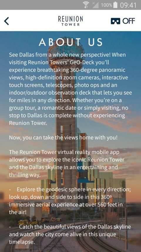 Reunion Tower VR 2 تصوير الشاشة