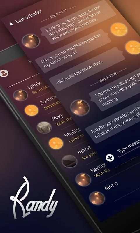 (FREE) GO SMS PRO RANDY THEME скриншот 5