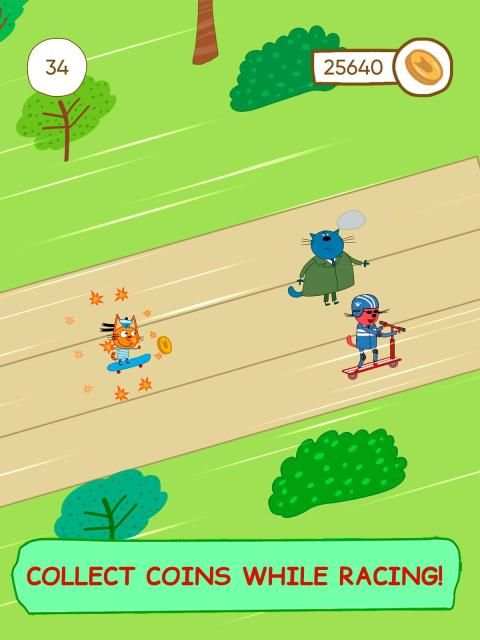 Kid-e-Cats Skateboard Racing. Runner game for kids स्क्रीनशॉट 2