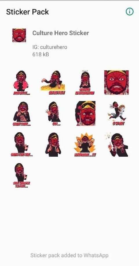 Culture Hero WhatsApp Sticker screenshot 2