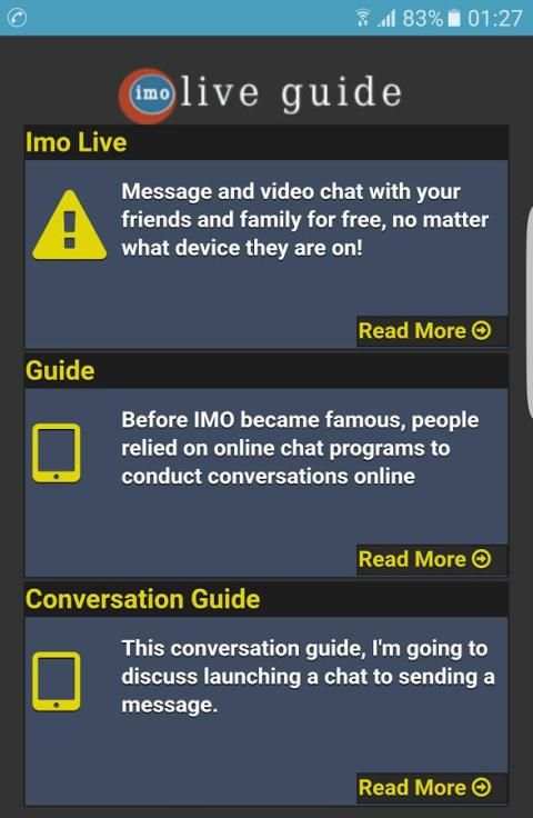 Guide for free call video IMO скриншот 1