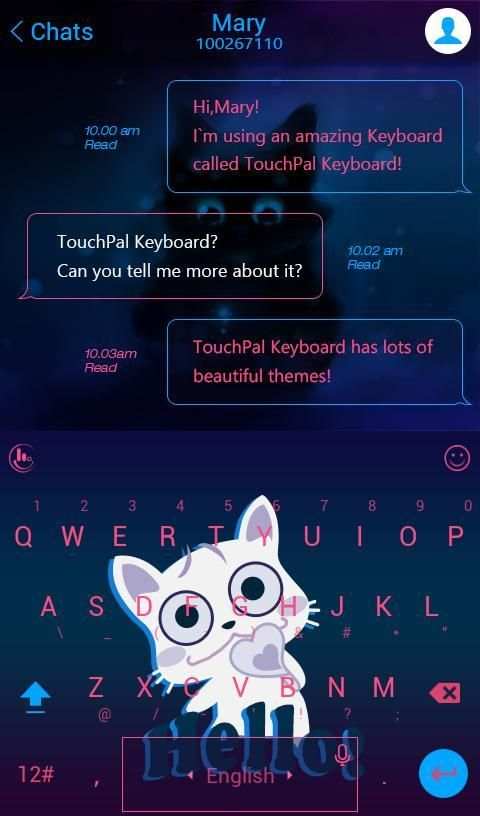 TouchPal Yogurt Blue Theme скриншот 4