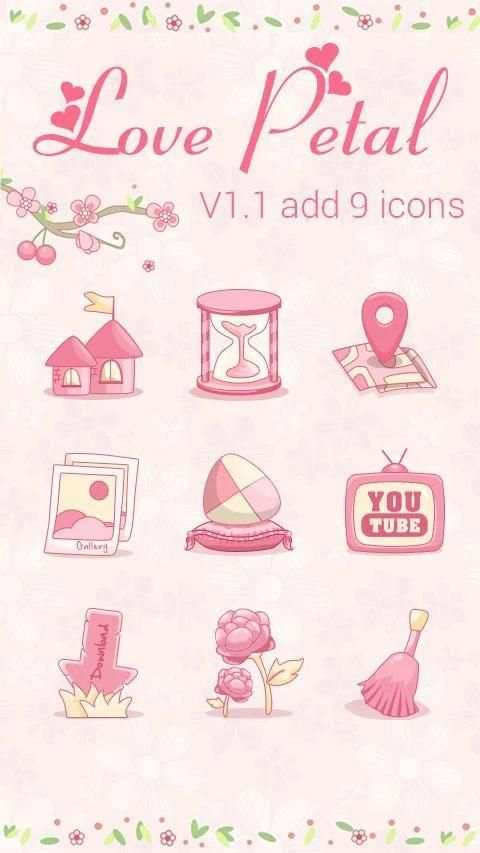 Love Petal GO Launcher Theme 7 تصوير الشاشة