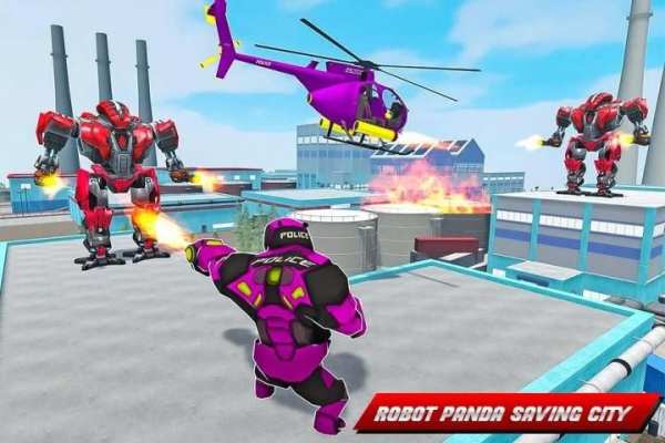 Panda Robot Helicopter Transform Battle Games screenshot 1