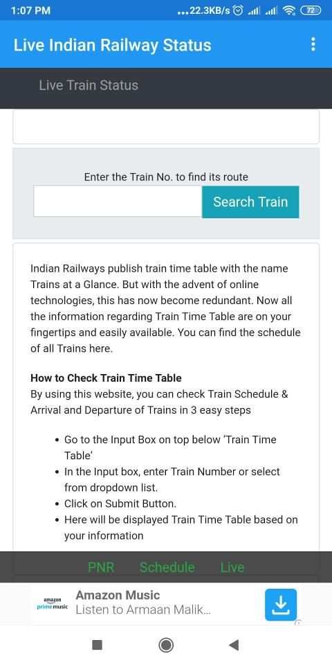 Live Indian Railway Status screenshot 1