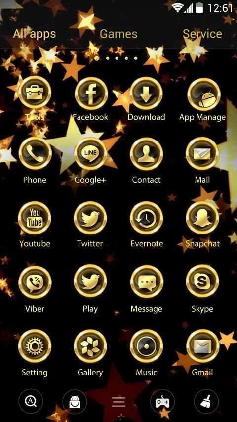 Gold Black VLauncher Theme screenshot 3