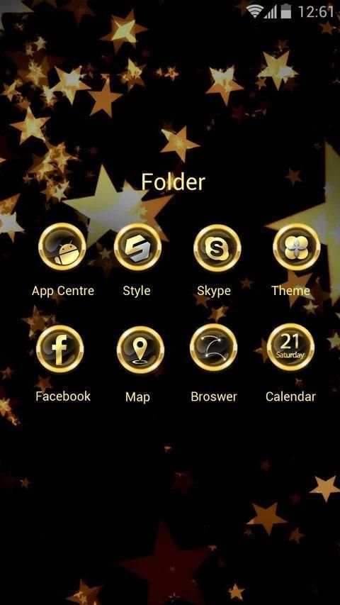 Gold Black VLauncher Theme screenshot 2