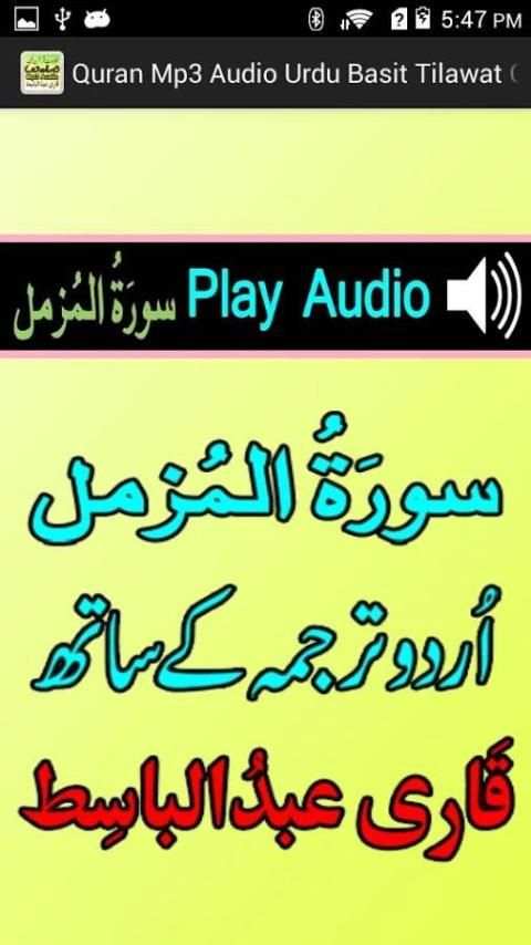 Basit Urdu Quran Tilawat Audio screenshot 3