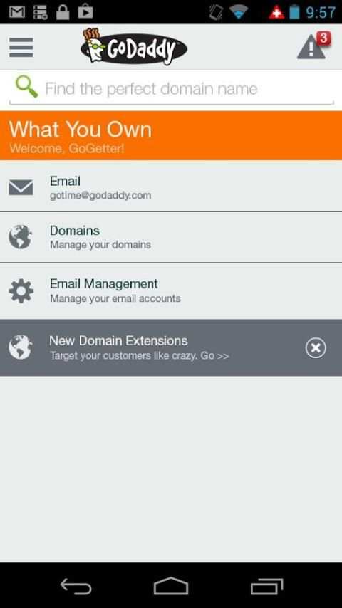 GoDaddy.com мобильные домены скриншот 1