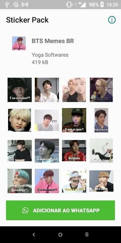 Figurinhas do BTS - WAStickerApp screenshot 2