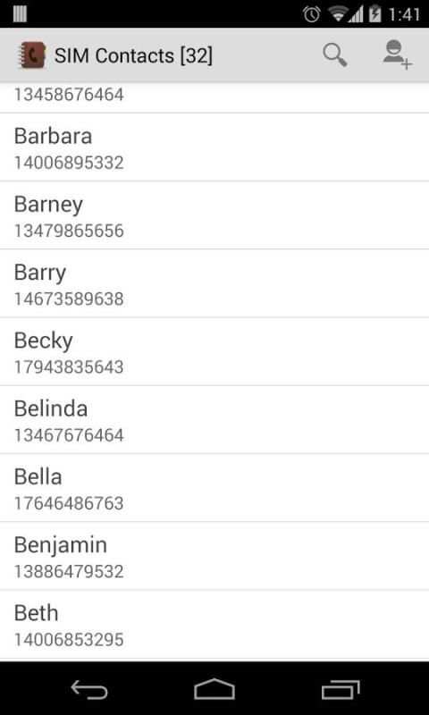 SIM Contacts 5 تصوير الشاشة