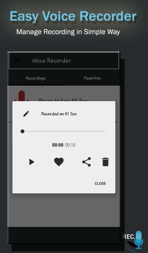 Easy Voice Recorder स्क्रीनशॉट 1