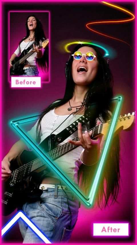 Neon Photo Editor - Neon Sticker Eraser स्क्रीनशॉट 5
