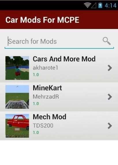 Car Mods For MCPE 4 تصوير الشاشة