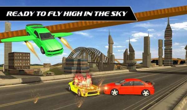 Flying Car Racing Shooting War 4 تصوير الشاشة