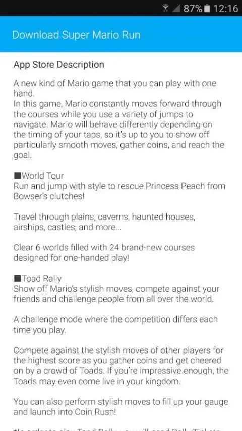Download for Super Mario Run 1 تصوير الشاشة