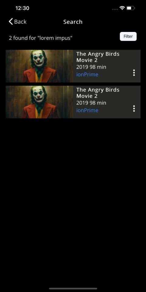 Ionic 5 Prime video App Template screenshot 1