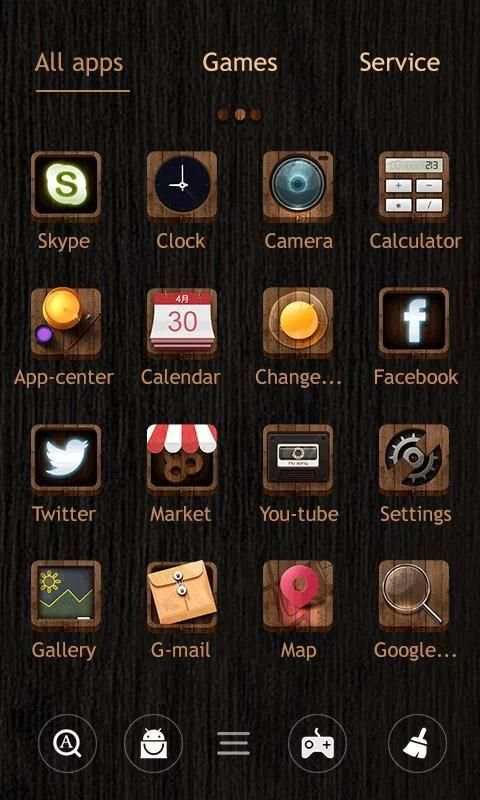 Wood Go Launcher Theme 2 تصوير الشاشة