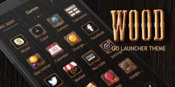 Wood Go Launcher Theme 5 تصوير الشاشة