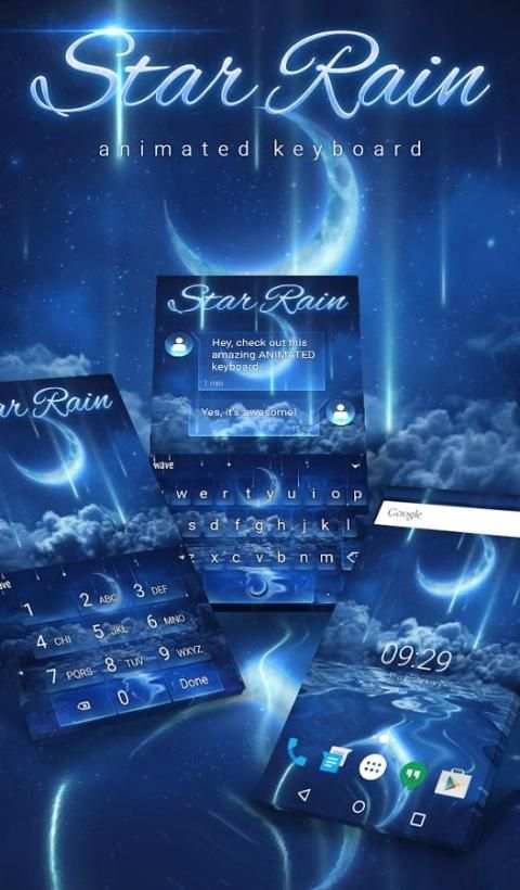Star Rain Animated Keyboard स्क्रीनशॉट 1