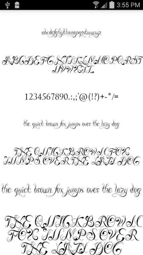 Fonts for FlipFont Tattoo 7 تصوير الشاشة