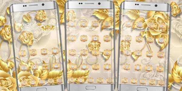 Golden Rose Theme Gold Roses स्क्रीनशॉट 4