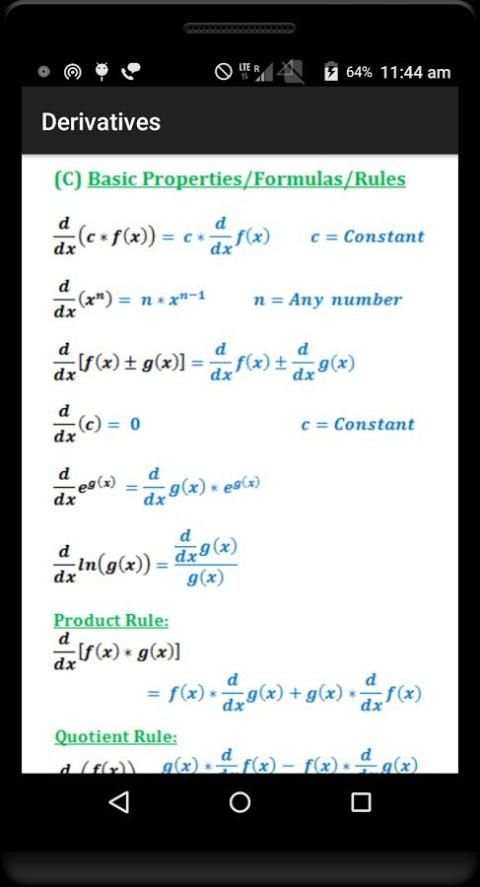 Math Formulae Lite (Free) स्क्रीनशॉट 1