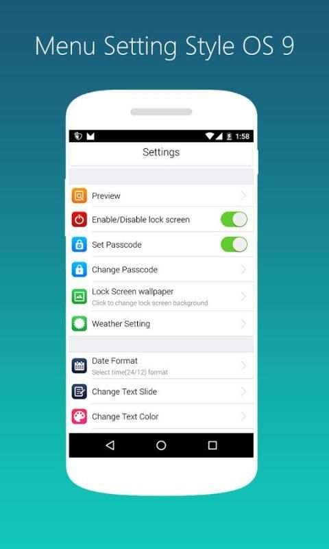 Lock Screen OS 9 screenshot 1