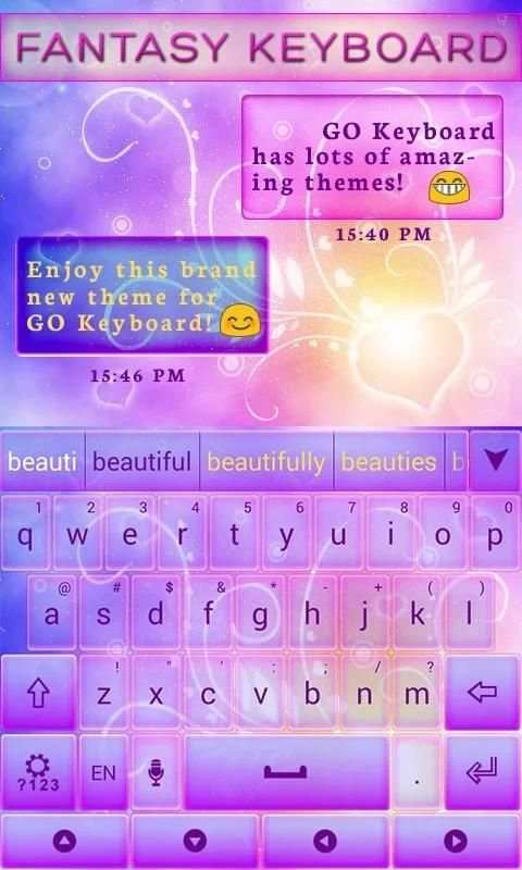 Fantasy GO Keyboard Theme 5 تصوير الشاشة