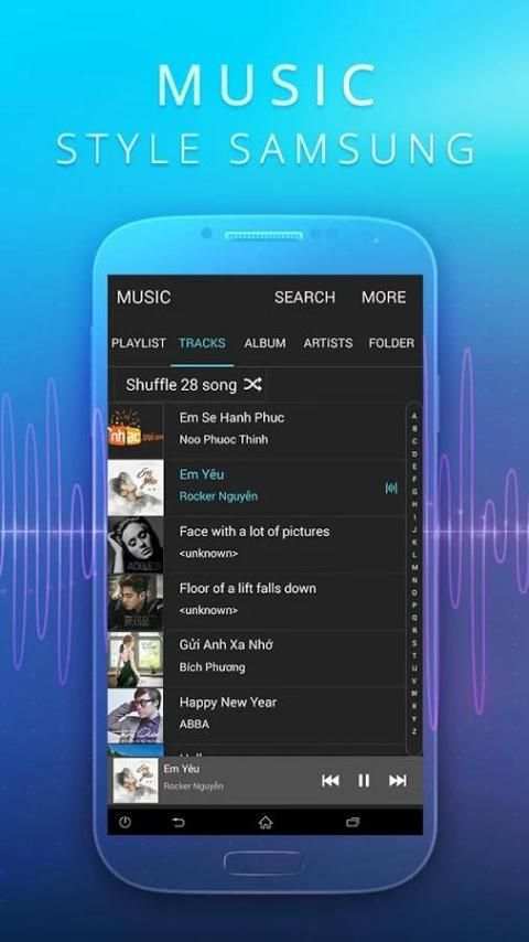 Music style Samsung Galaxy screenshot 1