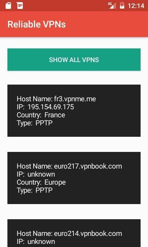 Free VPN List screenshot 4