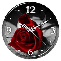 Red Rose Clock Live Wallpaper