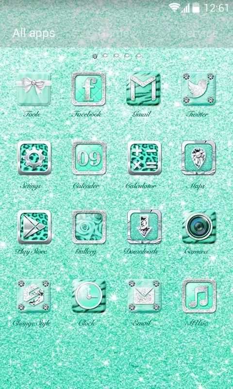 Tiffany GO Launcher Theme 2 تصوير الشاشة