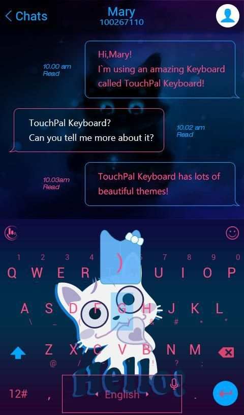 TouchPal Yogurt Blue Theme скриншот 2