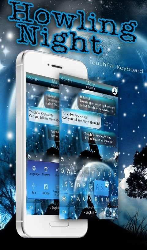 Howling Night Keyboard Theme 8 تصوير الشاشة
