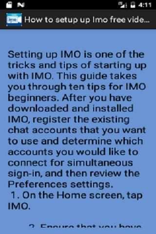 Free Imo Video Chat Guide 3 تصوير الشاشة