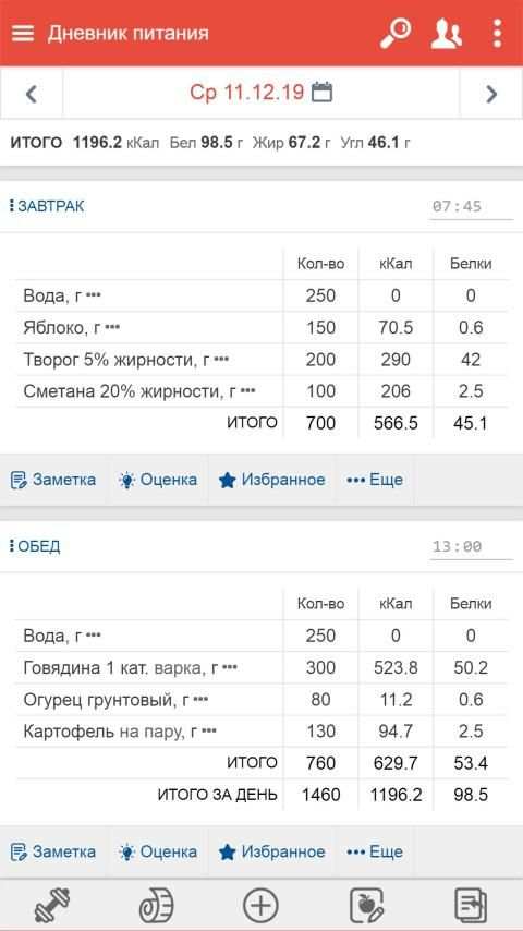 Мой здоровый рацион: дневник питания и тренировок screenshot 24