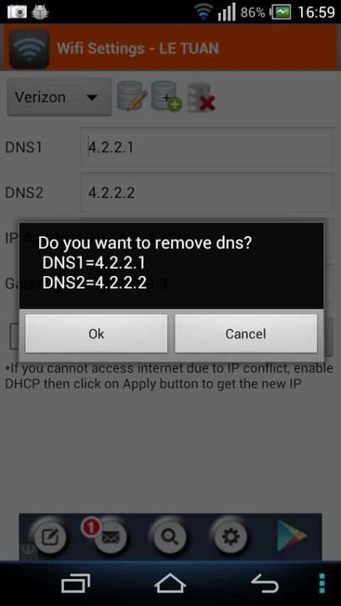 WiFi Settings (dns,ip,gateway) screenshot 2