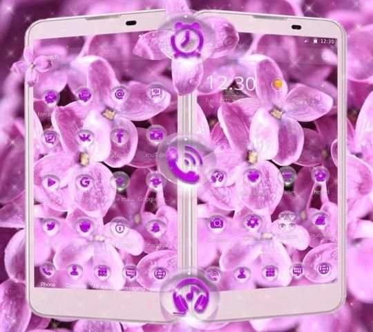 Lilac lavender dewdrop theme скриншот 1