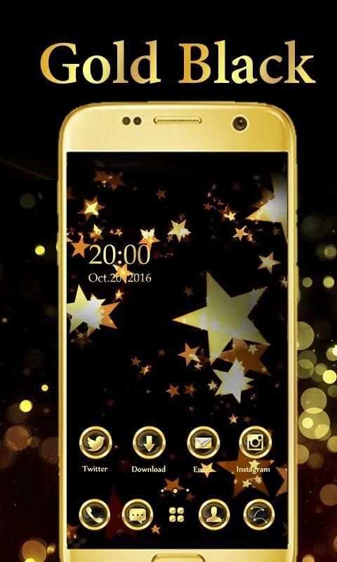 Gold Black VLauncher Theme screenshot 5