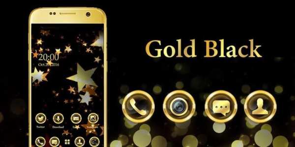 Gold Black VLauncher Theme screenshot 1