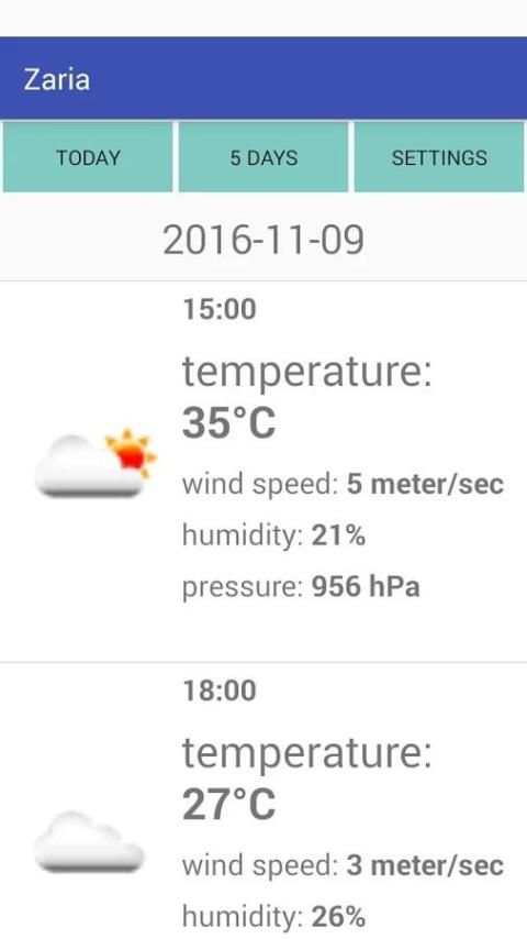 Zaria Weather скриншот 1