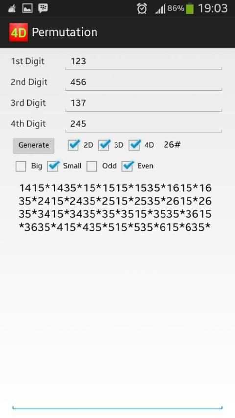 4D Permutation Old Version screenshot 2