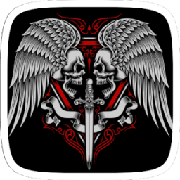 Крылатый череп с Sword Theme иконка